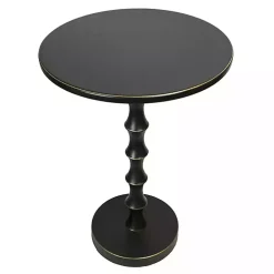Black Metal Bamboo Accent Table