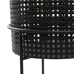 Black Metal Basket Weave Planters, Set of 3