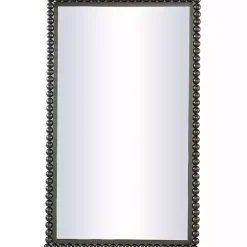 Black Metal Beaded Frame Wall Mirror