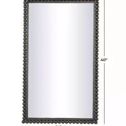 Black Metal Beaded Frame Wall Mirror