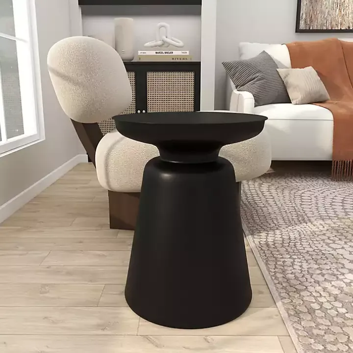 Black Metal Bell Shaped Accent Table
