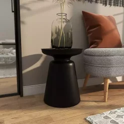 Black Metal Bell Shaped Accent Table