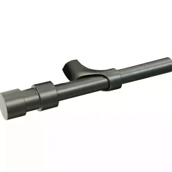 Black Metal Blackout Finial Curtain Rod, 72 in.