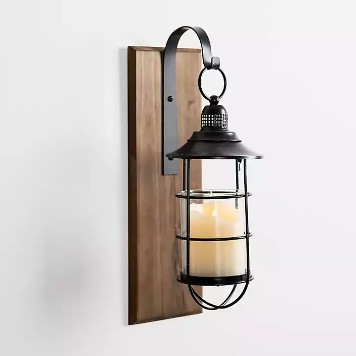 Black Metal Caged Wall Sconce