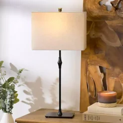 Black Metal Candlestick Table Lamp