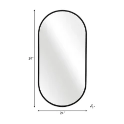 Black Metal Capsule Wall Mirror