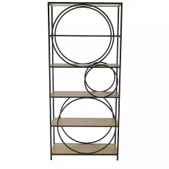 Black Metal Circles 5-Tier Bookcase
