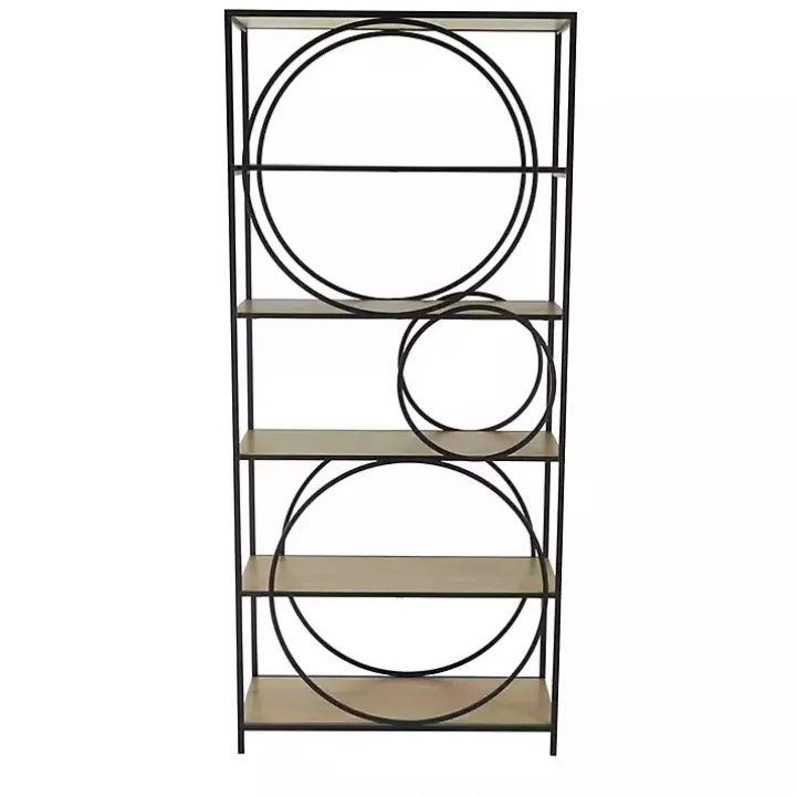 Black Metal Circles 5-Tier Bookcase