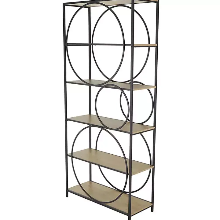 Black Metal Circles 5-Tier Bookcase