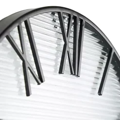 Black Metal Clear Glass Wall Clock
