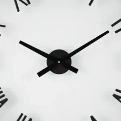 Black Metal Clear Glass Wall Clock