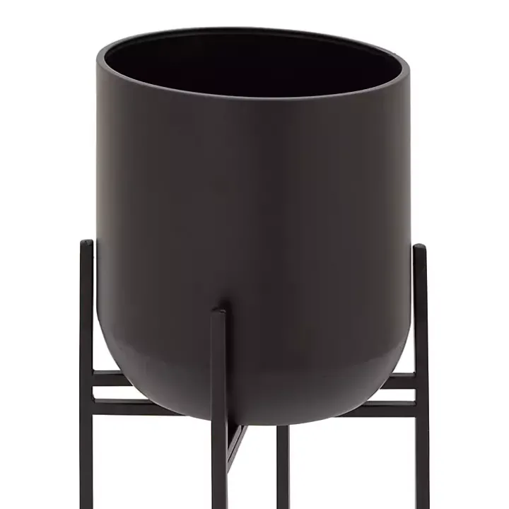 Black Metal Dome Planter with Stand, 36 in.