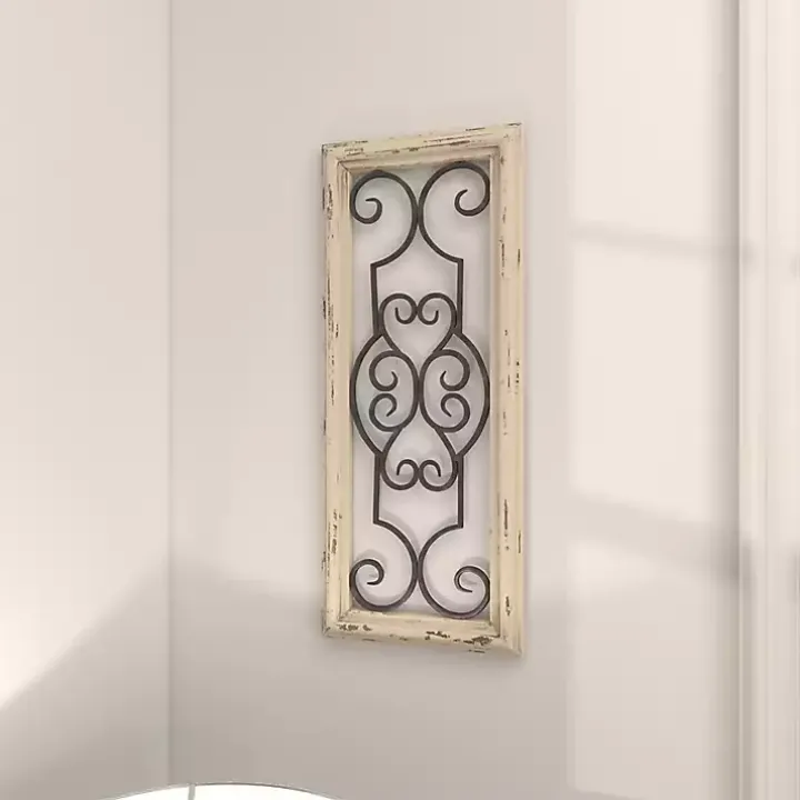 Black Metal Farmhouse Scroll Wall Plaque