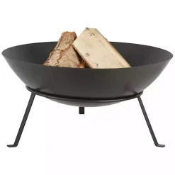 Black Metal Fire Bowl with Tapered Legs