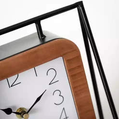 Black Metal Floating Frame Tabletop Clock