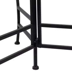 Black Metal Floral 3-Tier Plant Stand