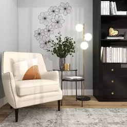 Black Metal Floral Wire Wall Plaque