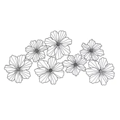 Black Metal Floral Wire Wall Plaque