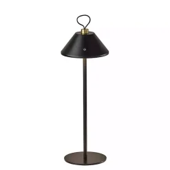 Black Metal Frosted Light Cordless Table Lamp