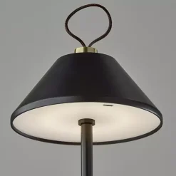 Black Metal Frosted Light Cordless Table Lamp