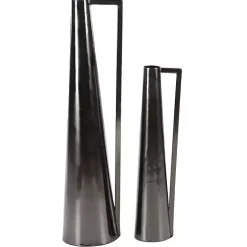 Black Metal Glam Vases, Set of 2