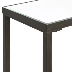 Black Metal Glass Top Console Table