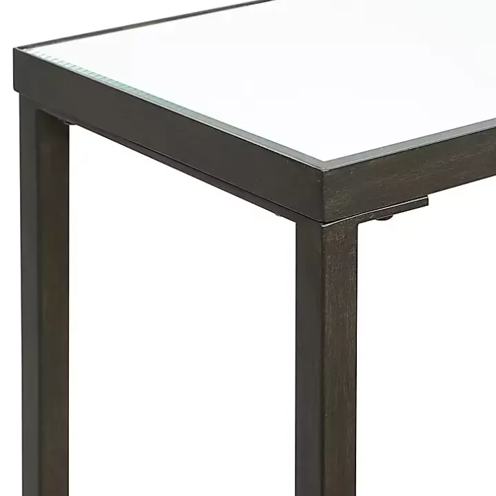 Black Metal Glass Top Console Table
