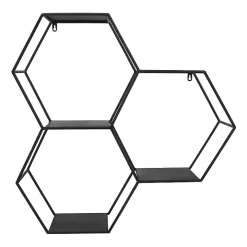 Black Metal Hexagon Wall Shelf