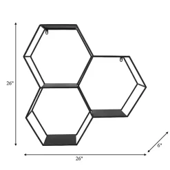 Black Metal Hexagon Wall Shelf