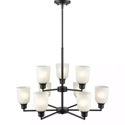 Black Metal 9-Light Chandelier