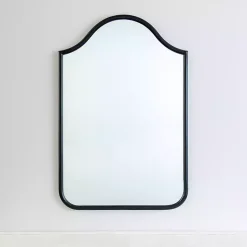 Black Metal Linear Wave Mirror
