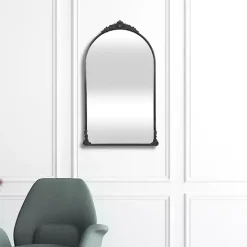 Black Metal Modern Victorian Wall Mirror