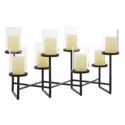 Black Metal Multi Level Candelabra Runner