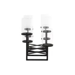 Black Metal Multi Level Candelabra Runner