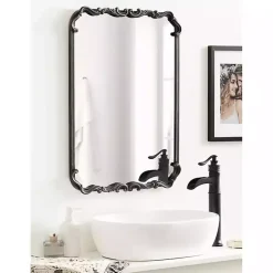 Black Metal Ornamental Wall Mirror