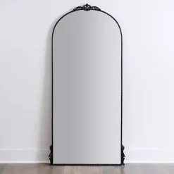 Black Metal Ornate Arch Large Mirror