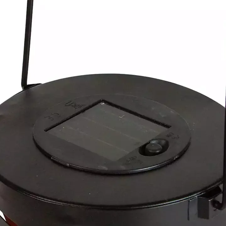 Black Metal Owl Dusk-to-Dawn Outdoor Solar Lantern