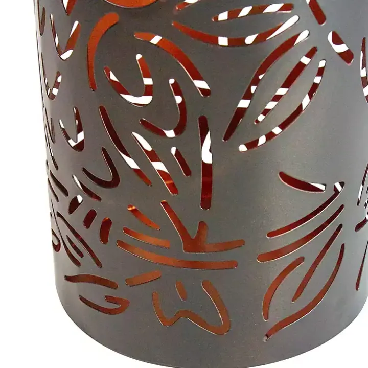 Black Metal Owl Dusk-to-Dawn Outdoor Solar Lantern