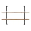 Black Metal Pipe Two-Tier Wall Mounted Shelf
