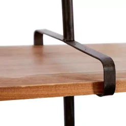 Black Metal Pipe Two-Tier Wall Mounted Shelf