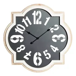 Black Metal Quatrefoil Farmhouse Wall Clock