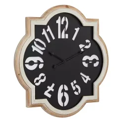 Black Metal Quatrefoil Farmhouse Wall Clock