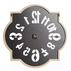Black Metal Quatrefoil Farmhouse Wall Clock