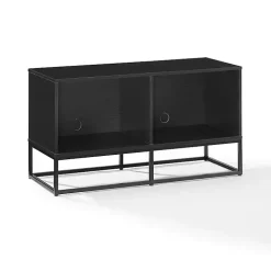 Black Metal Record Storage Media Console