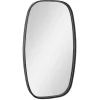 Black Metal Rectangular Wall Mirror, 18x31.5 in.
