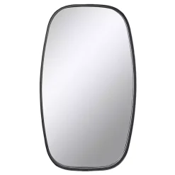 Black Metal Rectangular Wall Mirror, 18x31.5 in.