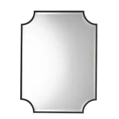 Black Metal Scalloped Rectangle Wall Mirror