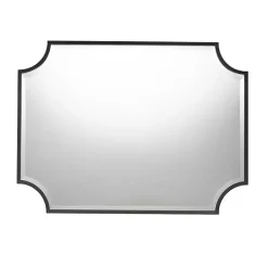 Black Metal Scalloped Rectangle Wall Mirror