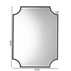 Black Metal Scalloped Rectangle Wall Mirror