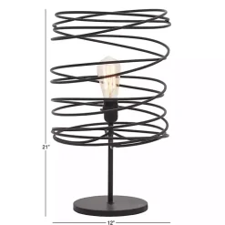 Black Metal Swirl Table Lamp